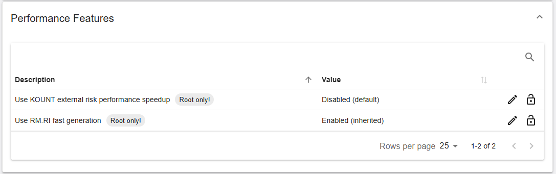 Performance Features section